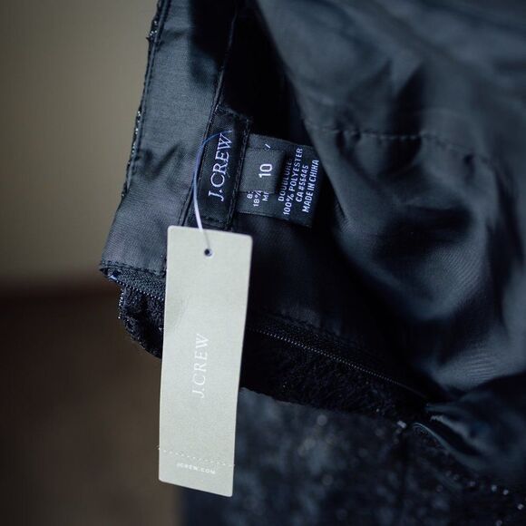 NWT J. Crew Strapless Lace Black Dress - Picture 5 of 5